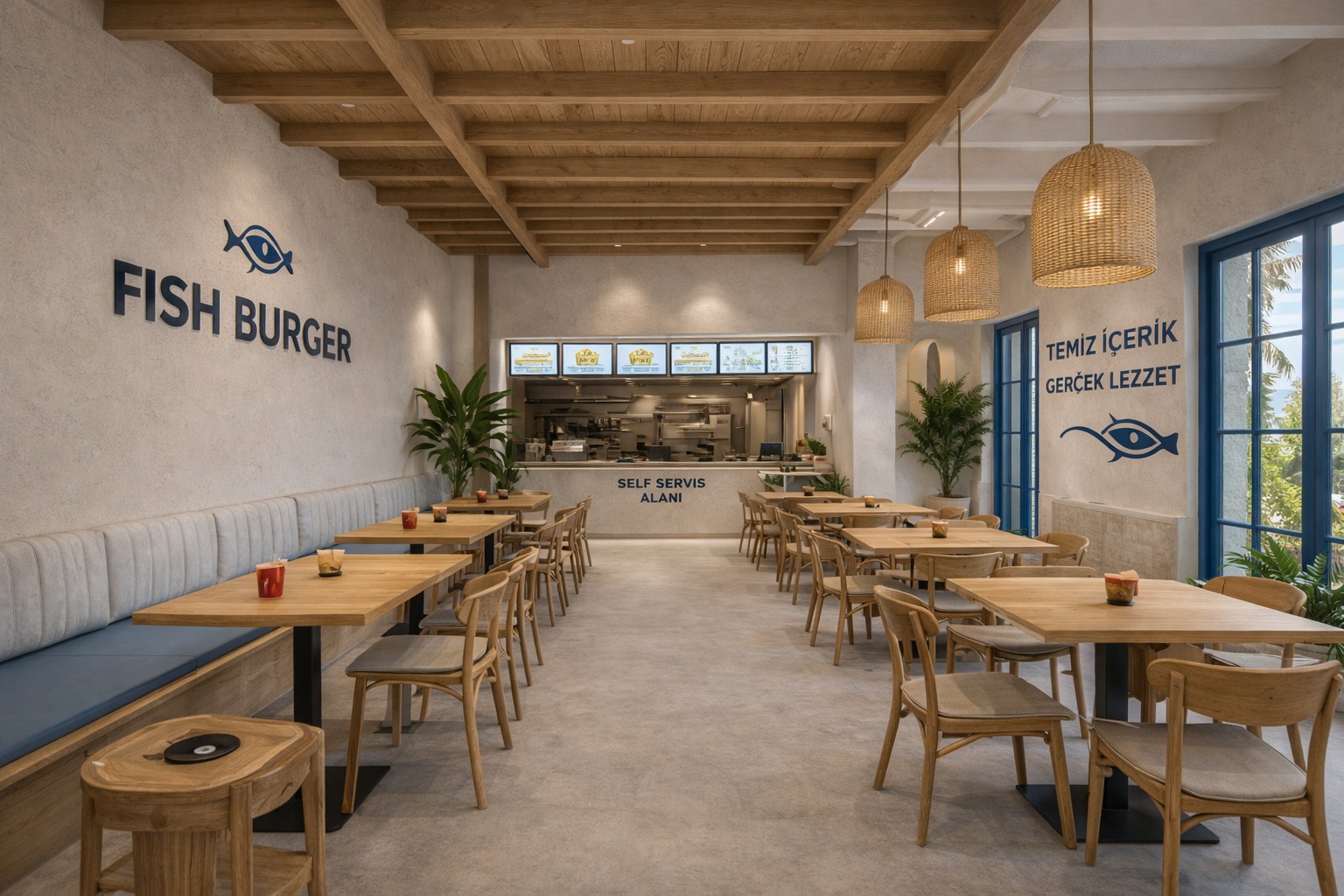 Fish Burger Konsept Mağaza Tasarımı